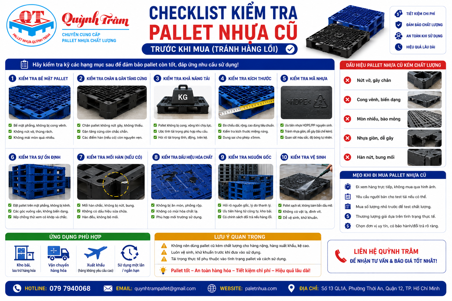 Checklist Kiểm Tra Pallet Nhựa Cũ Trước Khi Mua (Tránh Hàng Lỗi)